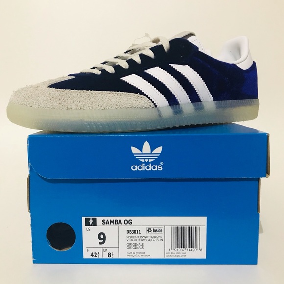 adidas samba blue suede size 9